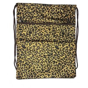 Penelope Ann Leopard Print Drawstring Organizational Bag - Multiple Compartments